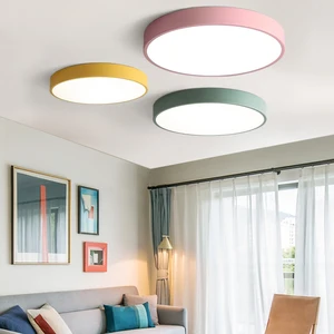 Ultra-thin 5cm 36W LED Ceiling Light Modern Round Surface Mount Flush Panel Ceiling Lamp Remote Control Light For Foyer Bedroom