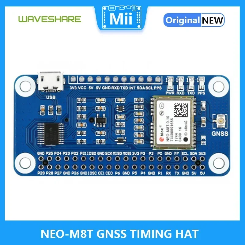 Шляпа синхронизации Waveshare NEO-M8T GNSS для Raspberry Pi — устройство приема тока с одним