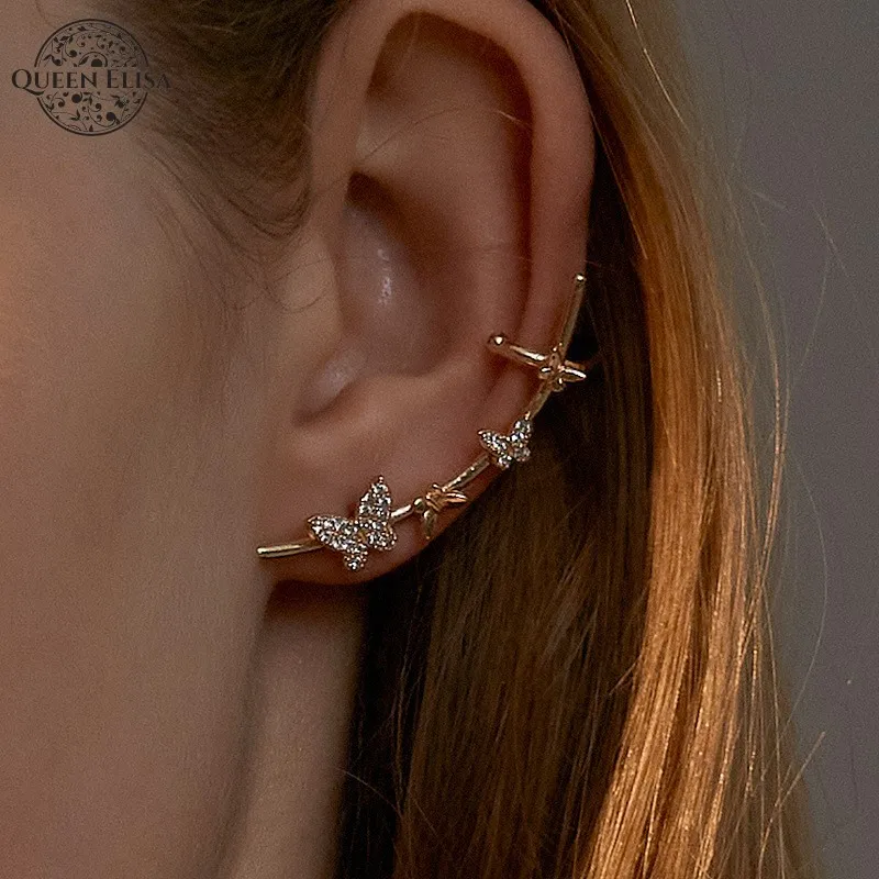 

Клипса-бабочка в винтажном стиле женская, медный материал с инкрустированным цирконием, вечерний подарок на день рождения, Ювелирное Украшение