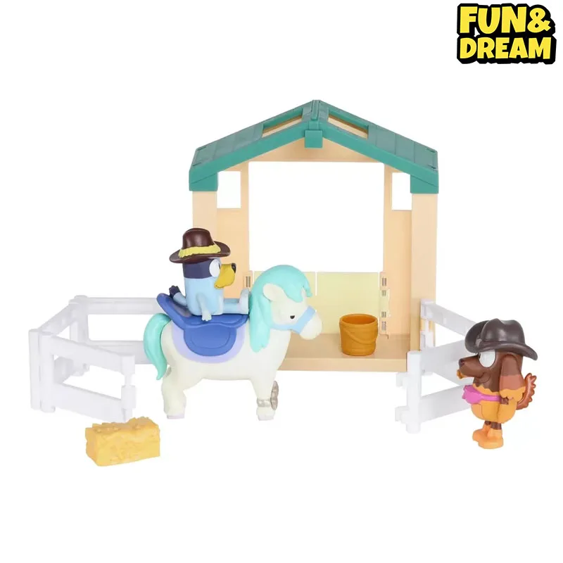 Bluey Play House Toy Pony Набор для верховой езды включает два куклы подарки на день