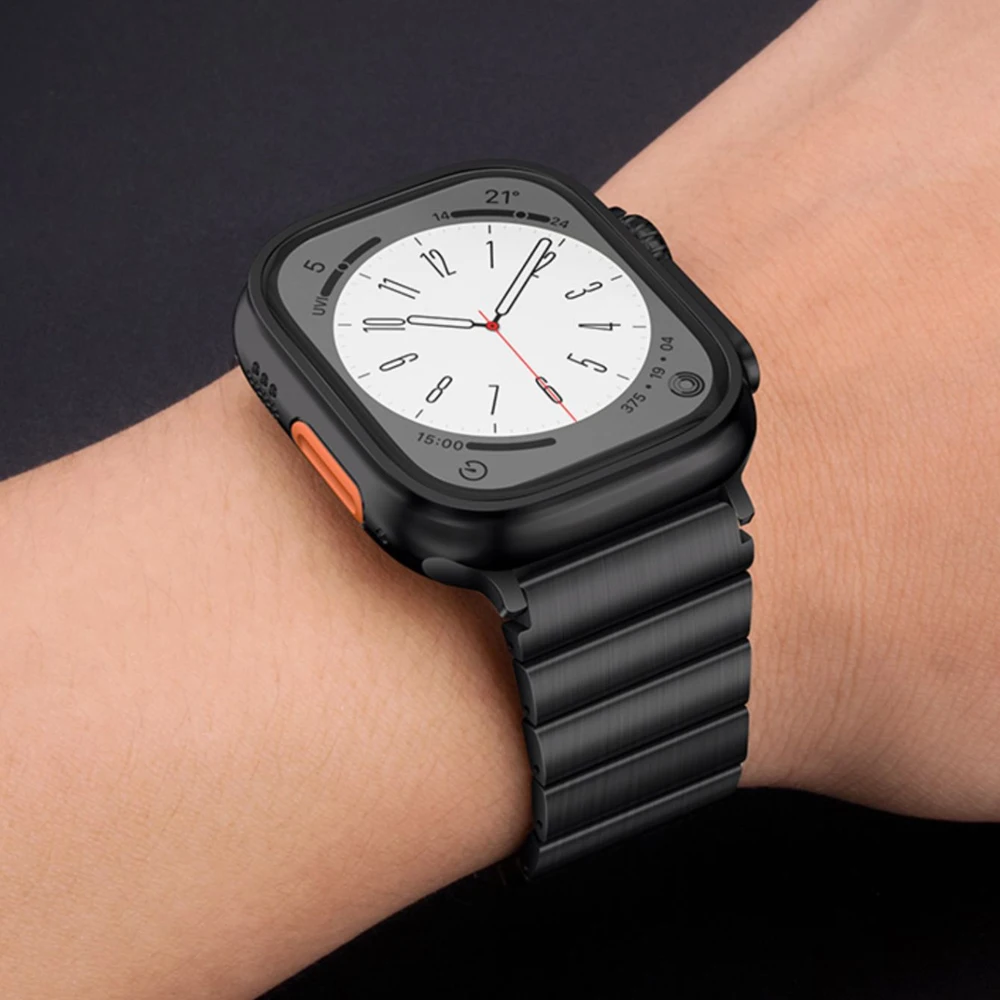 Titanium Alloy Luxury Strap for Apple Watch band 8 7 Ultra 49mm 41 45mm Link Bracelet iWatch Series 6 5 4 3 SE 38 40 42 44MM