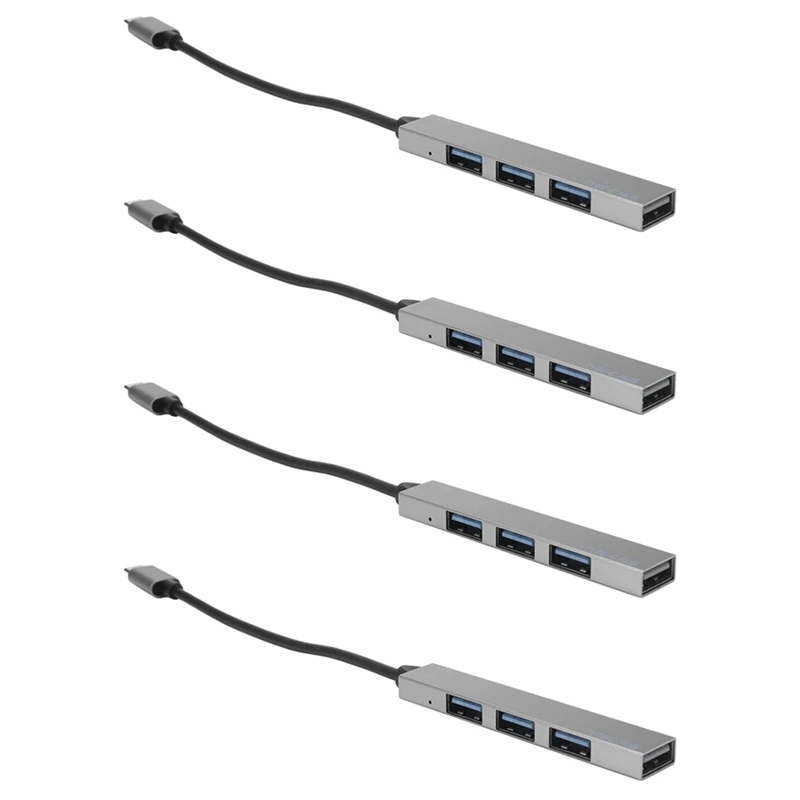 

4X Type-C To 4 USB Hub Expander Ultra-Thin Mini Portable 4 Ports For Mac-Book Laptop Tablet Computer