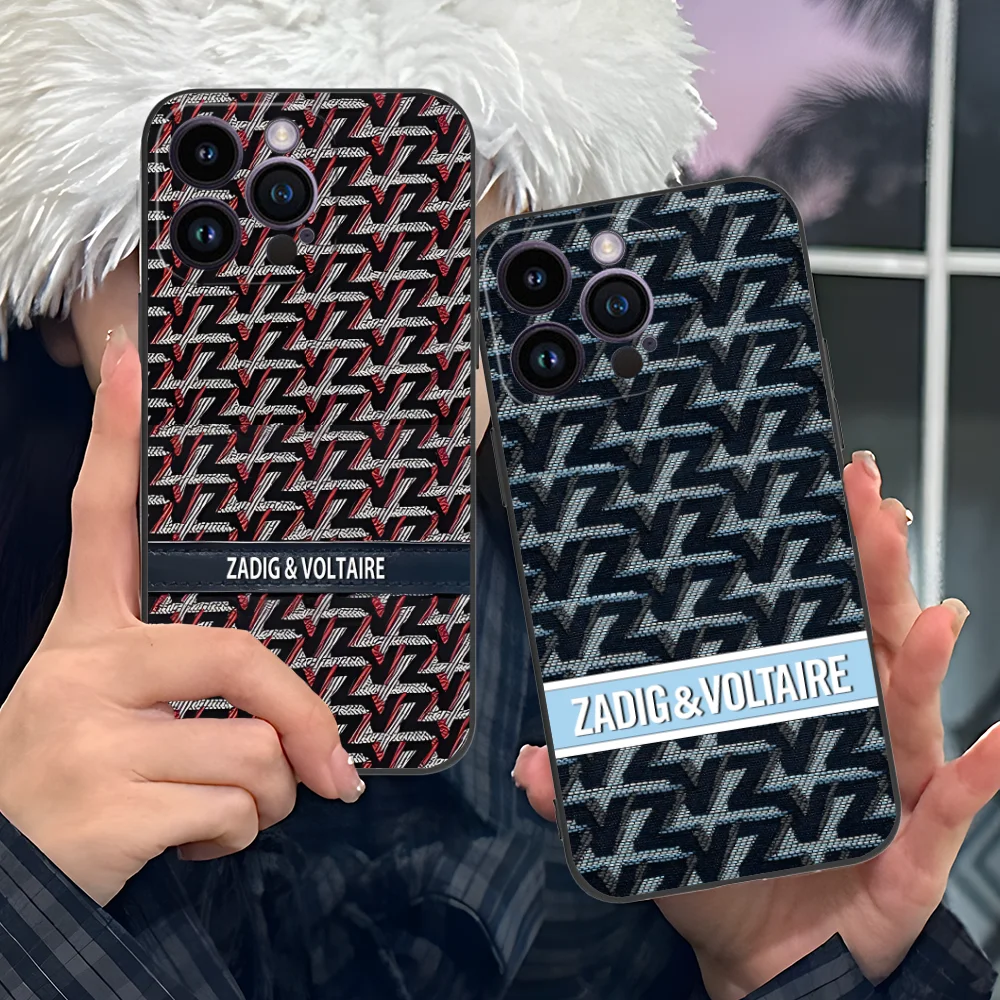 Чехол для мобильного телефона Z-Zadig-S iPhone 16 15 14 13 12 11 X XR XS 8 7 Pro Max Plus Mini черный чехол