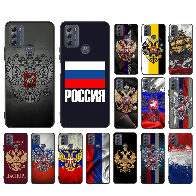 

Russia Flag Emblem Phone Case for Motorola Moto Edge 20 Edge 20 Lite E7 Power E40 E20 One Action G10 G Play G22 G52 G60 E32 G8