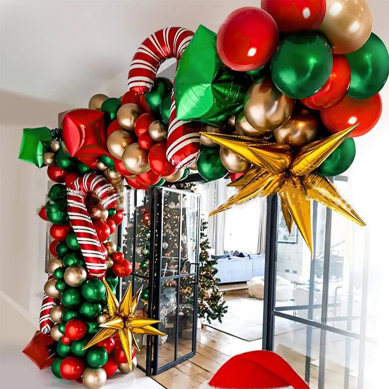 

Merry Christmas Balloons Arch Garland Balloon Xmas Decor For Home Box Foil Baloon New Year Party Decoration Supplies Navidad