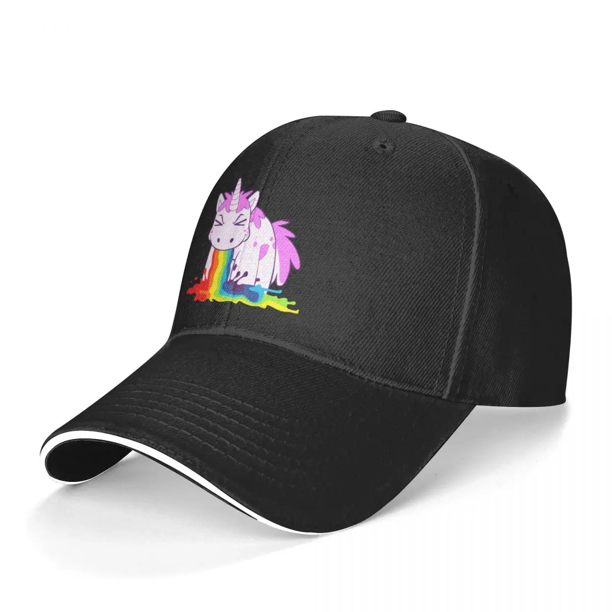 Unicorn Baseball Cap Unicorn I Puke Rainbows Kpop Hip Hop Hats Adjustable Male Retro Custom Baseball Caps