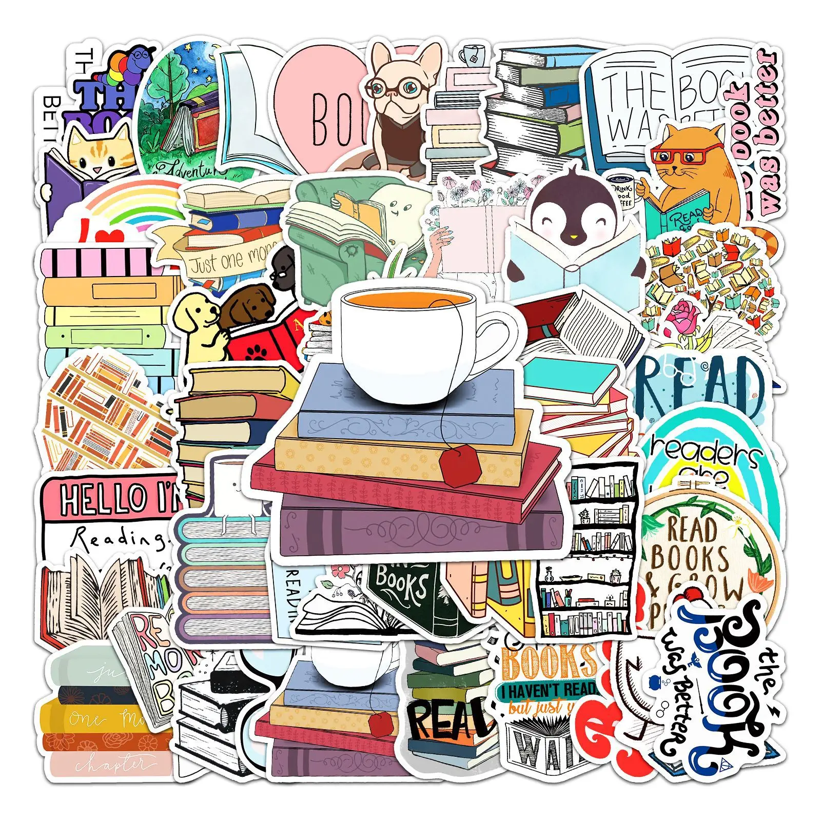 

10/50PCS I Love Reading Vinyl Decal Stickers Premium Waterproof Die Cut Matte Sticker Best Friend Gifts