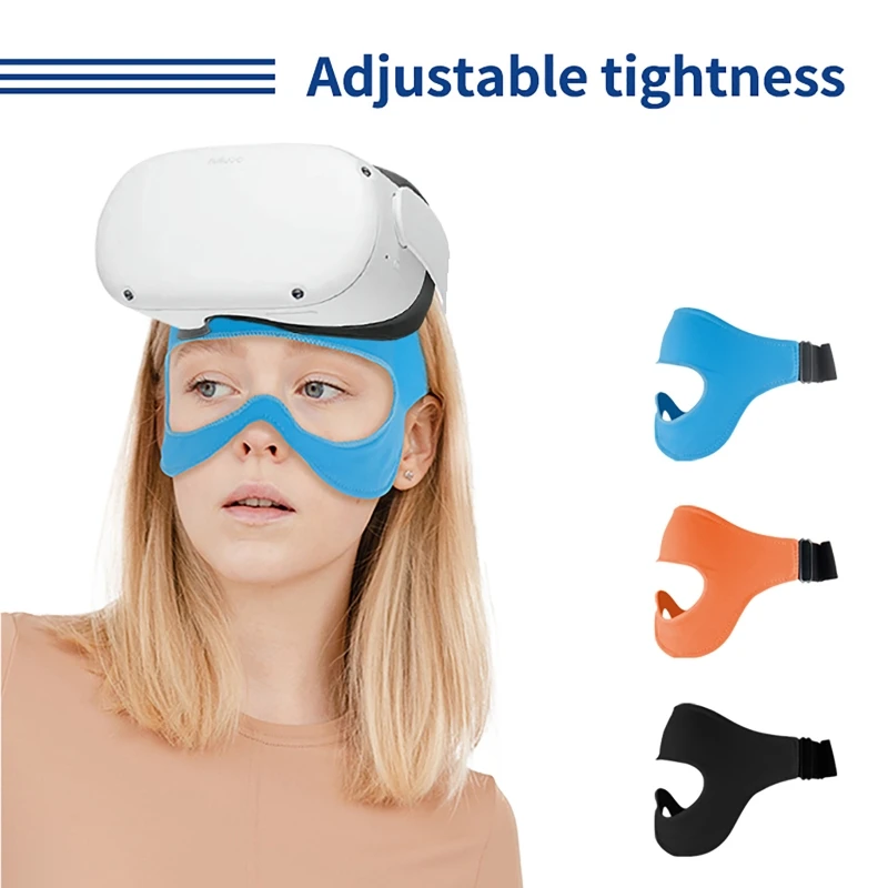 

Y1AE Adjustable Sizes Eye Mask Padding Compatible with Oculus Quest 2 Headsets Breathable VR Facemask Washable Sweat Band