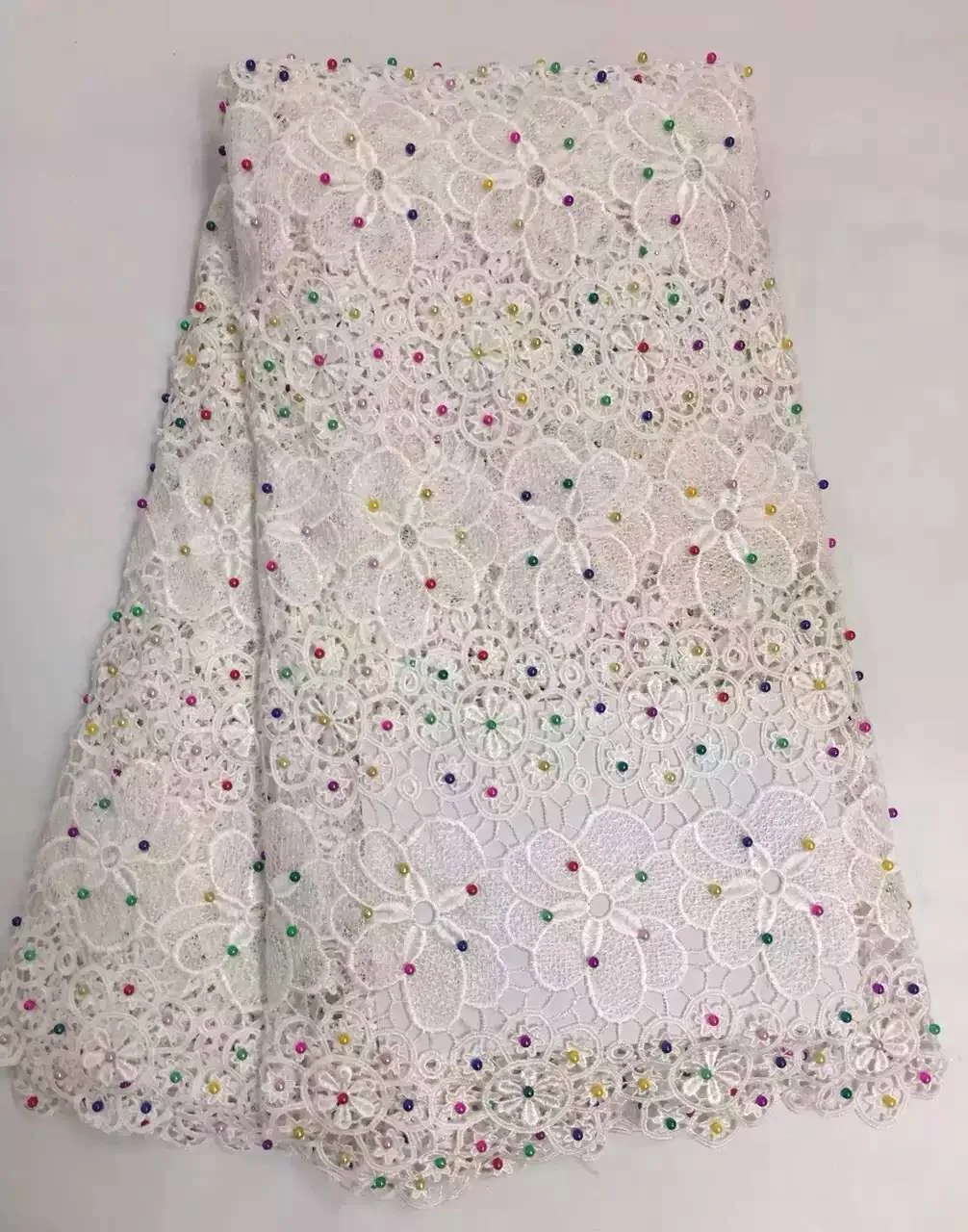 

2021 best selling new arrival african water soluble chemical cord lace fabric.High quality guipure lace fabric for wedding