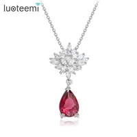 luoteemi korean fashion design luxury noble cz sexy necklaces pendants for women bridal wedding jewelry wedding party jewelry
