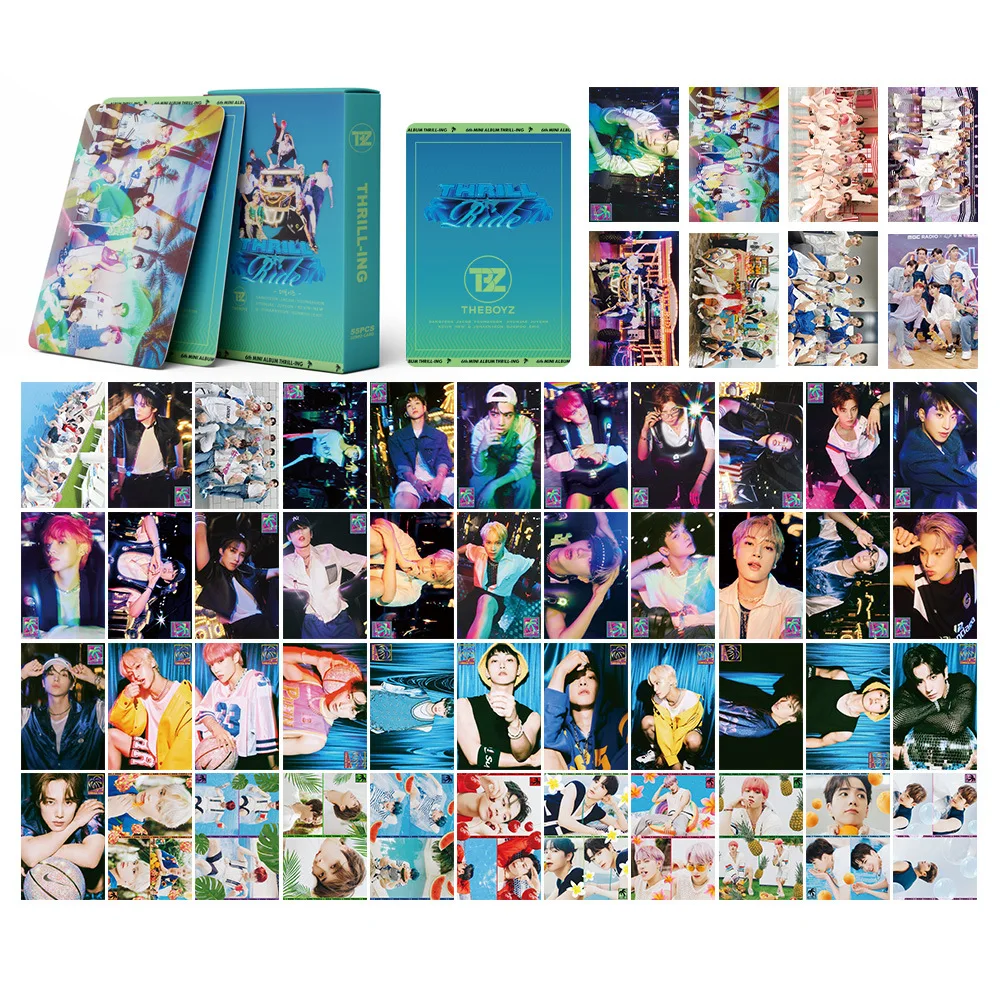 

54Pcs/box Kpop THE BOYZ Lomo Cards 6th Mini Album THRILL-ING Photocard for Fans Collection Gift Postcard HD Print High Quality