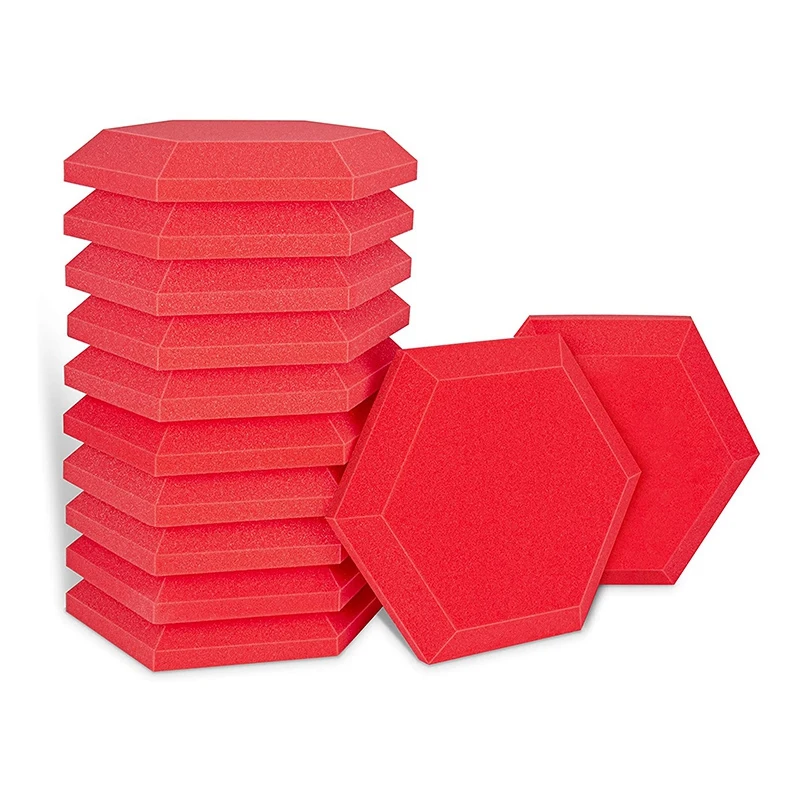 

12 Pcs Acoustic Foam Board,Hexagonal Studio Slope Heel Board, Acoustic Panel,For Sound Insulation & Acoustic Treatment