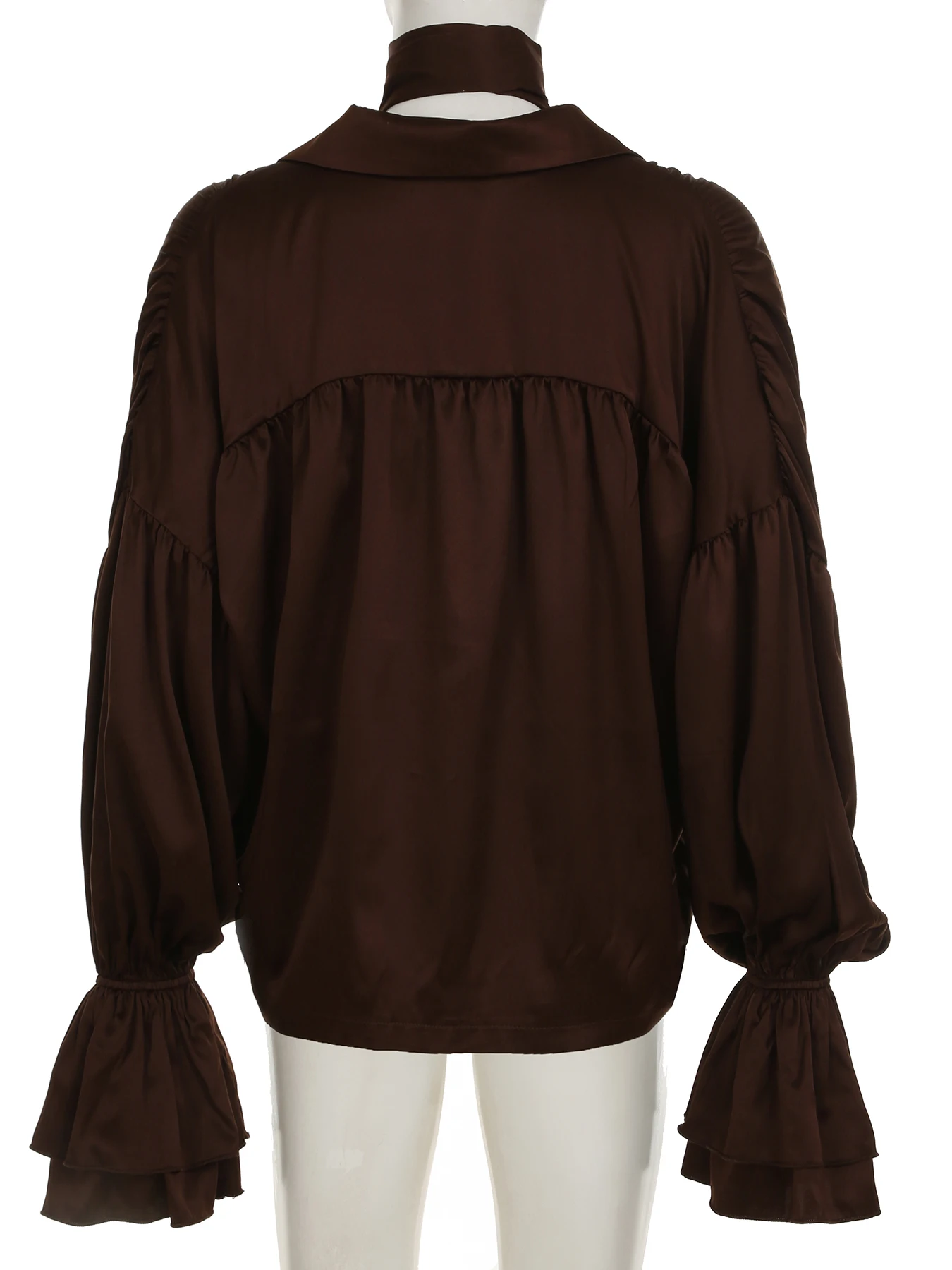 Rockmoer винтажная рубашка с рюшами на рукавах женская элегантная свободная блузка