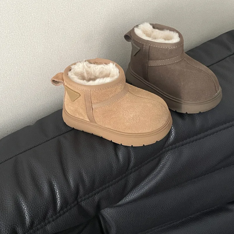 Детские зимние ботинки модные брендовые короткие ботильоны для маленьких