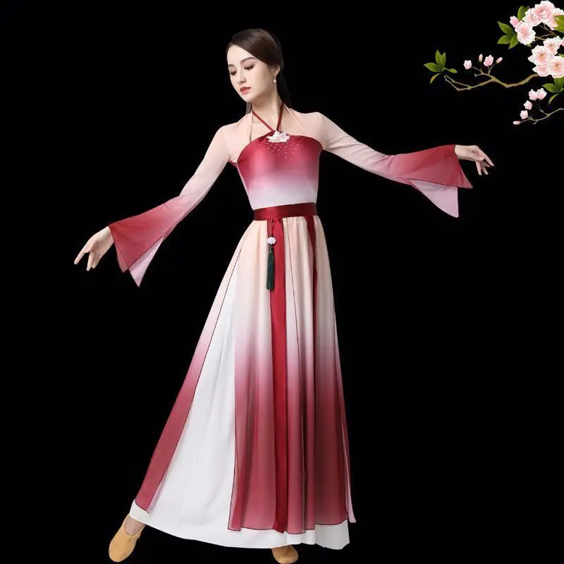 Classical Dance Practice Clothes Women's Body Rhyme Gauze Chinese Style Ethnic Performance