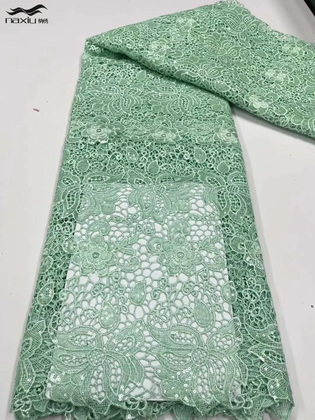 

Madison Guipure Cord Lace Fabric High Quality African Water Soluble Lace Fabric Nigerian Embroidery For Nigeria Wedding Dress