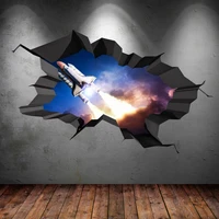 space shuttle decal rocket wall sticker space rocket decal science room decor premium vinyl decals 3d wall decals