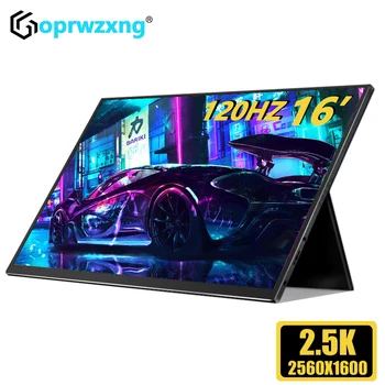 16 Inch 2.5K 120Hz Portable Monitor 2560*1600 16:10 100%sRGB 480Cd/m² Display Game Screen For Laptop Mac Phone Xbox PS4/5 Switch 1