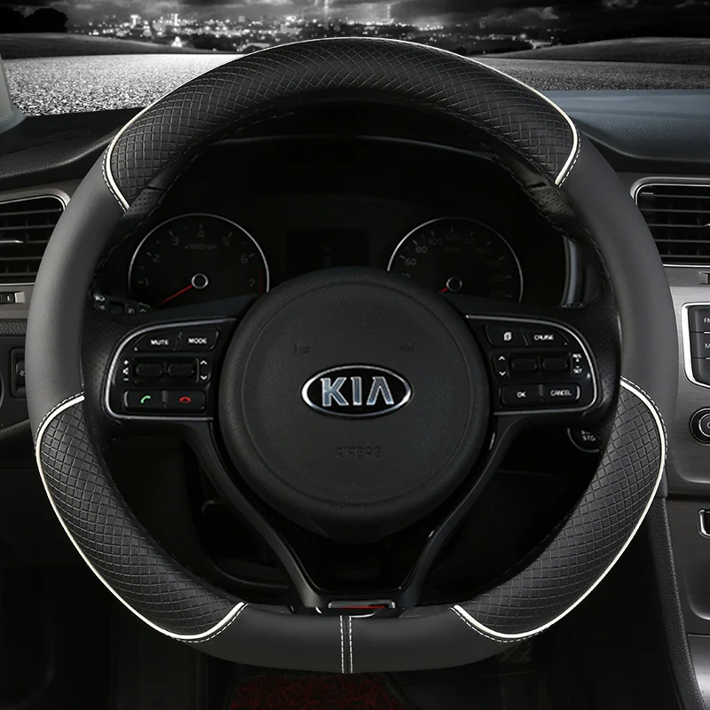 Чехол на руль автомобиля из искусственной кожи 38 см для Kia Rio 2 3 4 X Line Kombi Sedan K2 K3 K4 K5 KX1 KX3 KX5 Sportage Автоаксессуары