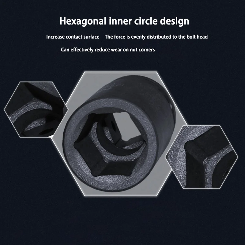 Ударный гаечный ключ 1/2 дюйма шестигранный 17/19/21 мм