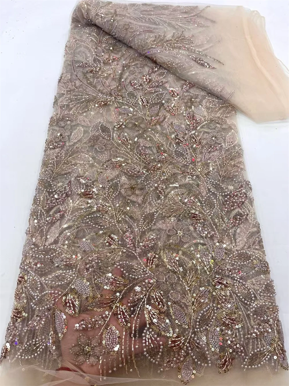 Роскошная африканская кружевная ткань с блестками и бисером 2024 высокое качество