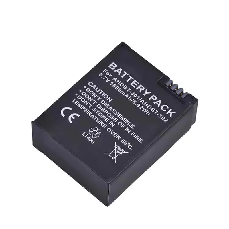 

Camera Battery 3.7V 1600mAh AHDBT-301 AHDBT301 AHDBT 301 Li-ion for Gopro Hero3 + LED 3-Channel USB Charger for Hero 3/3+