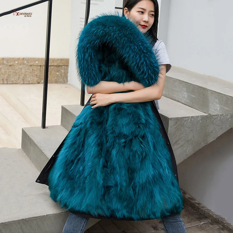 

Winter Jacket Women Parkas Warm Fur Collar Jacket Long Hooded Parka Coat Female Fur Lining Thick Office Lady Streetwear Parkas