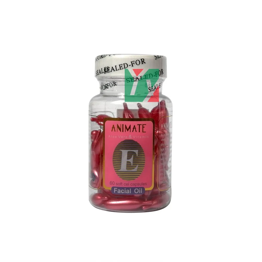 wholesale & retail animate aloe vera & vitamin E facial oil 60 soft cel capsules for acne treatment