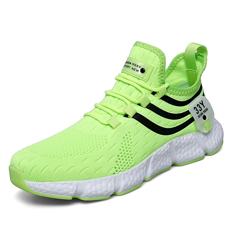 

Big Size 36-45 Fashion Green Summer Running Shoes Unisex Mesh Light Casual Sneakers Men Non-slip Training Sports Shoes For Women