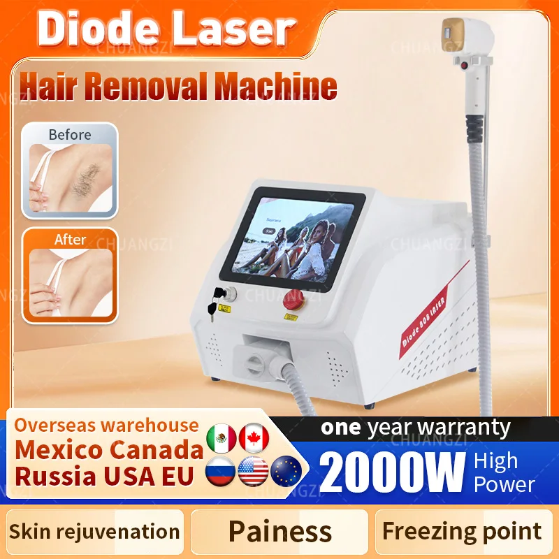 

Лазерный Аппарат для безболезненного удаления волос с 3 длинами волны и диодным лазером 808 нм, аппарат для безболезненного охлаждения салона красоты