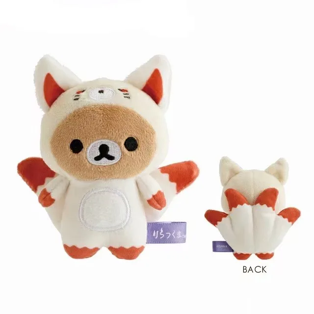 Фото Плюшевый брелок Rilakkuma Yokai Series: Кориллакума, Киироитори, Чайроикогума, милый лисёнок, костюм Каппа Тануки, пушистая подвеска для сумки, подарок №4