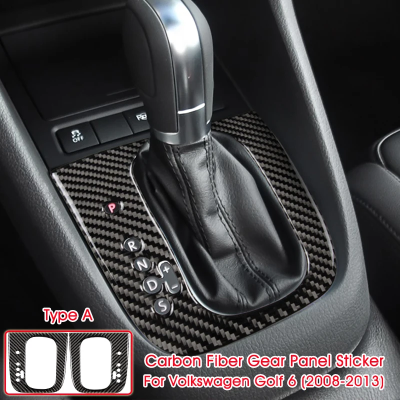 

Car Interior Sticker For Volkswagen VW Golf 6 2008-2013 Accessories Carbon Fiber Sticker Gear Panel Cover Trim Carbon Decoration