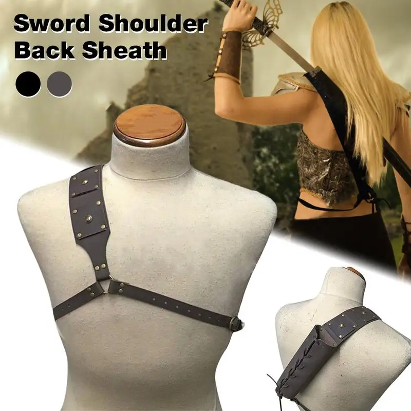 

Scabbard Holster PU Leather Adjustable Knight Scabbard Medieval Punk Cosplay Accessories Storage Cover For Children Cosplay