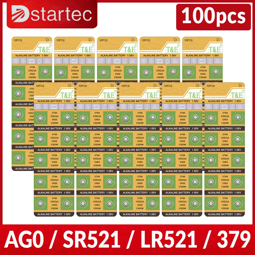 100 шт., щелочные батарейки AG0 379, SR63 LR69 LR521 379A SR521SW D379, электронные игрушки, движение, 1,55 в 100 шт., щелочные батарейки AG0 379, SR63 LR69 LR521 379A SR521SW D379, электронные игрушки, движение, 1,55 в