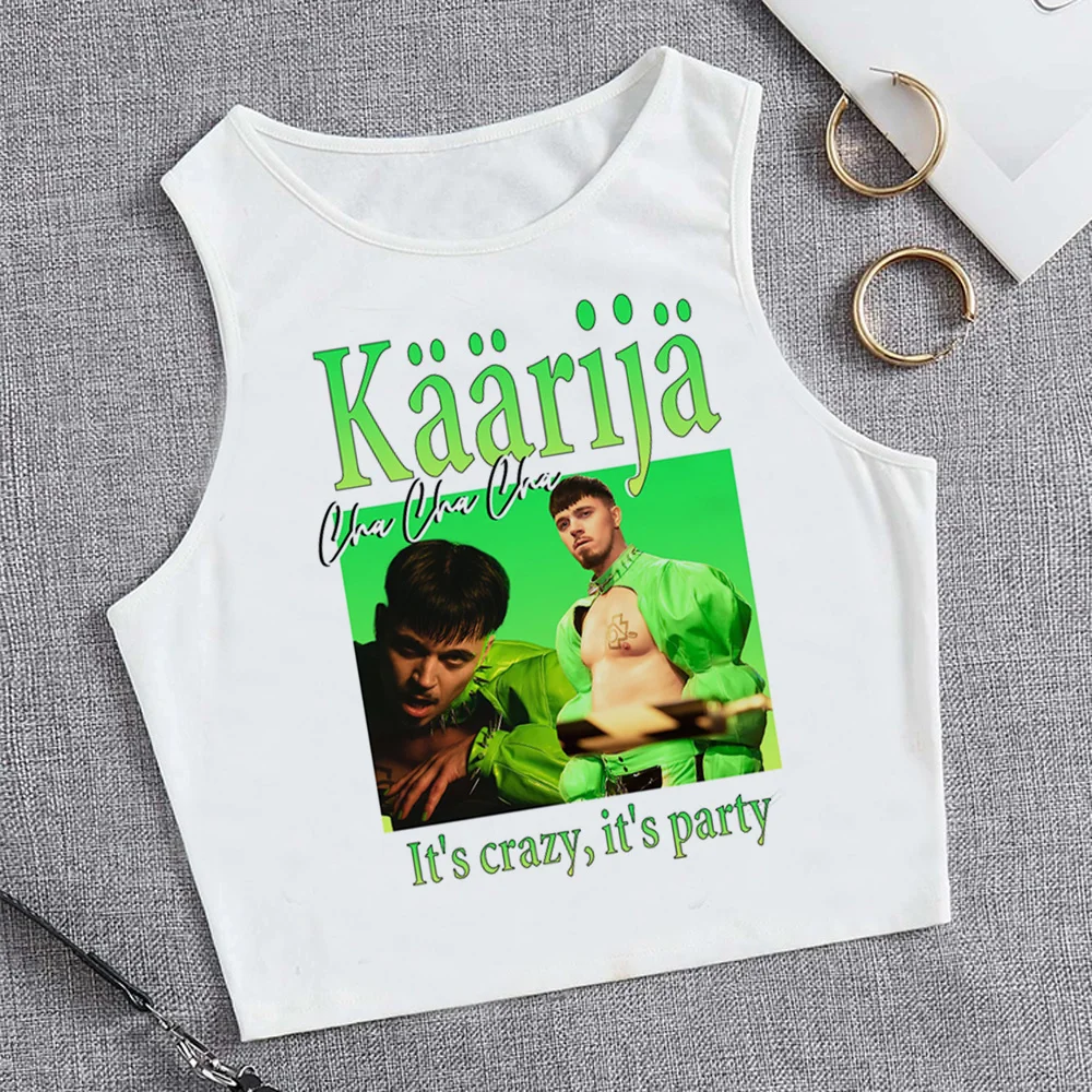 Кроп-топ Kaarija в стиле хиппи cyber y2k уличная одежда для девушек с мангой 2000s