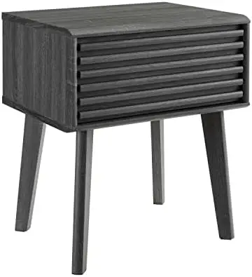 

Mid-Century Modern End Table or Nightstand in Charcoal, 15 x 19 x 21.5