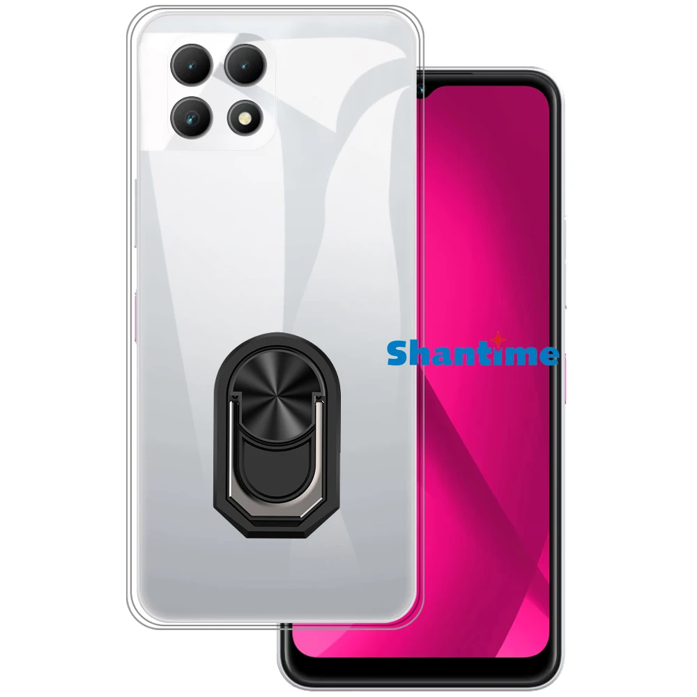 Роскошный ударопрочный кольцевой держатель для T-Mobile Revvl 7 5G Мягкий Силиконовый