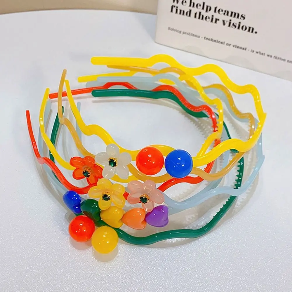 

Cartoon Hair Accessory Headdress Headgear Resin Heart Girl Hair Band Korean Style Headband Headwear Children Hair Hoop