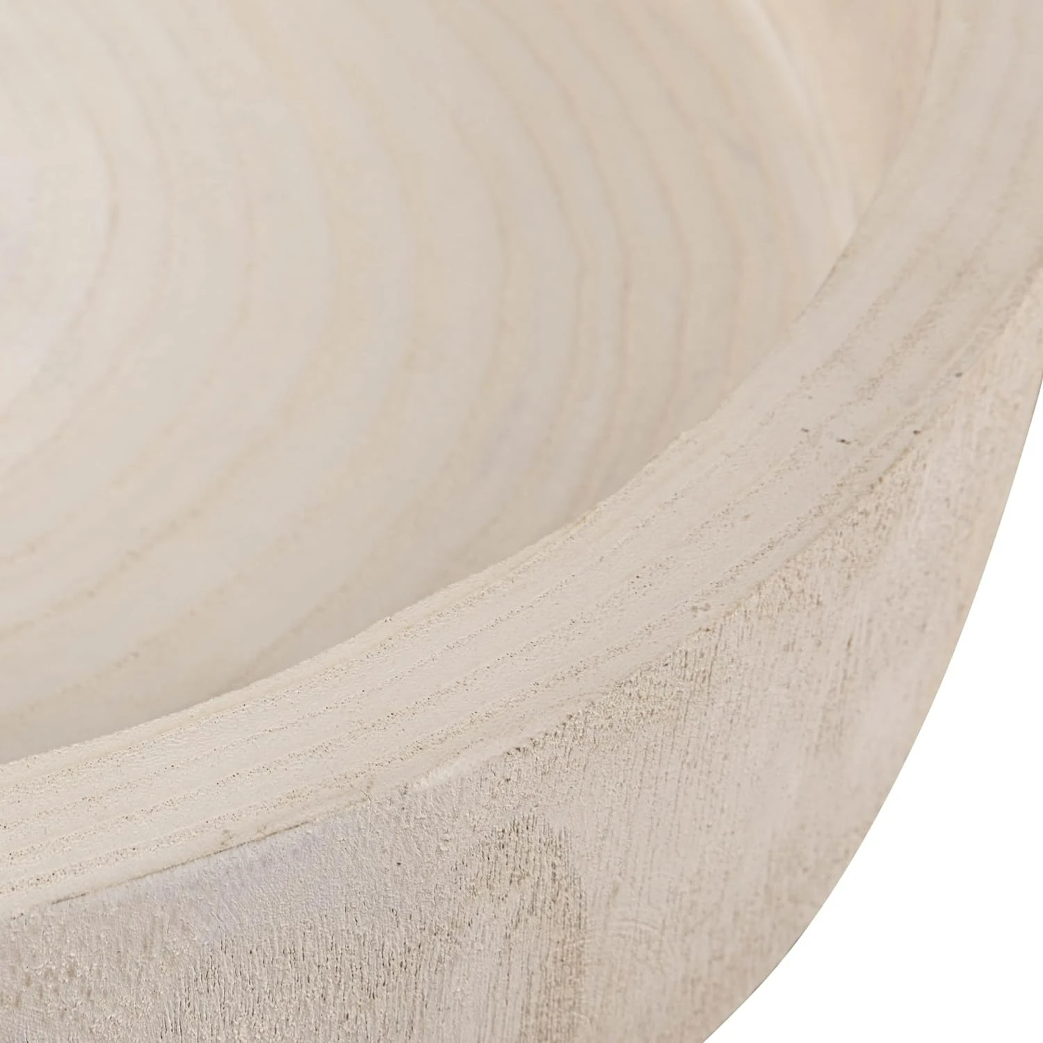 Exquisite Rustic Farmhouse Style Hand-Carved Whitewashed Paulownia Wood Tray - Beautiful Unique Artisan Crafted Serving Platter