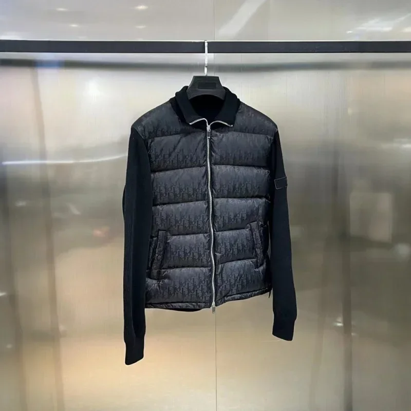 DI * R зимний мужской белый гусиный пуховик теплый приталенный с капюшоном пальто