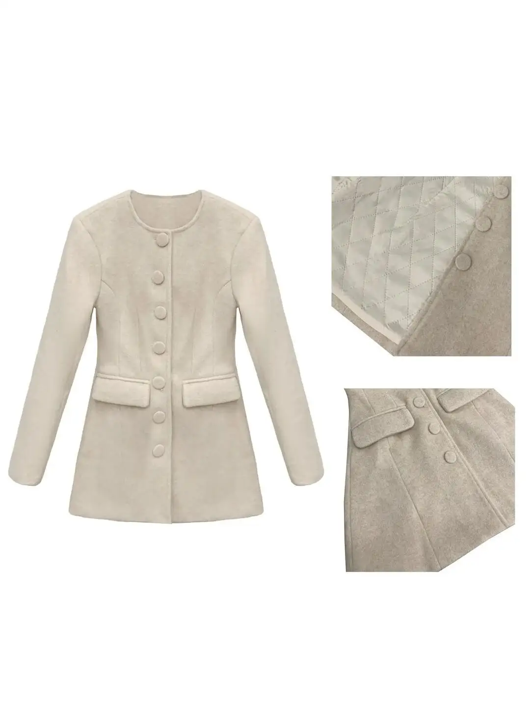 2024 Autumn and Winter New French sle High Sense Waist Hugging Slimming Woolen Short Skirt Single Breasted Long sleeve Suit...