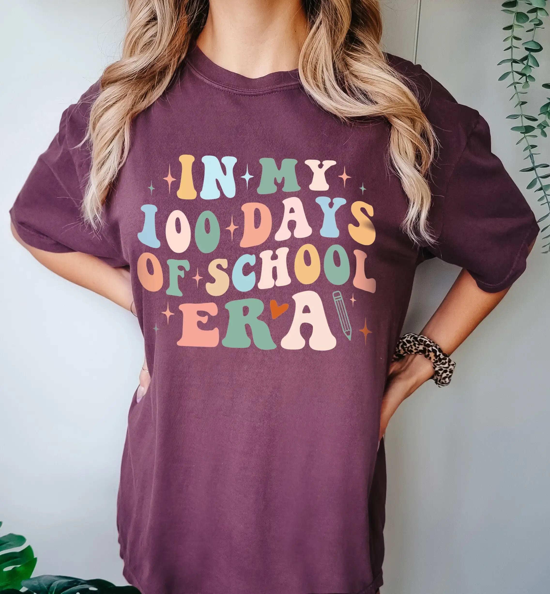 Футболка In My 100 Days Of School Era учитель 100th Day студент S для учителей комфортные цвета