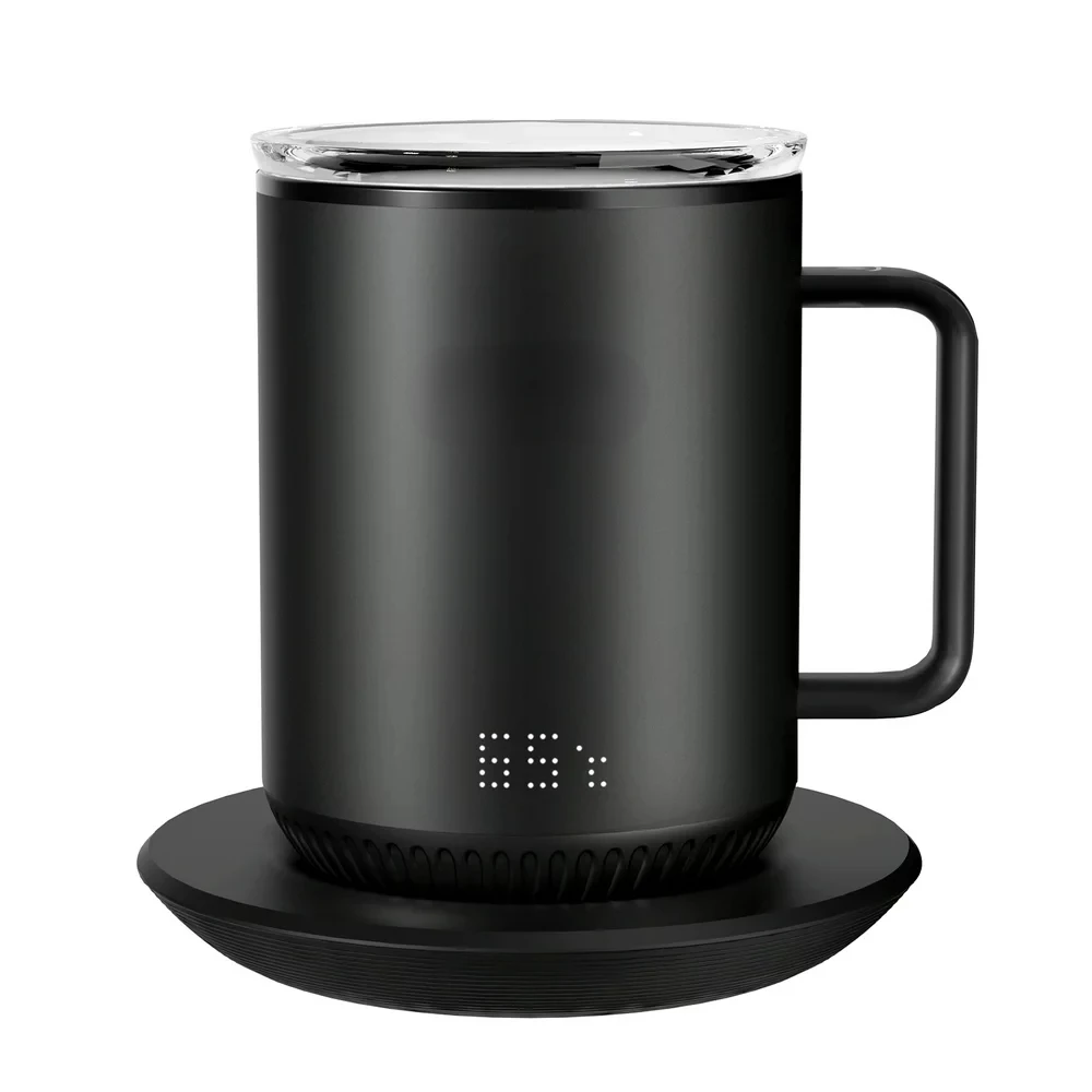 

Temperature Control Smart Mug 2 with Lid, Heating Coffee Mug 10 oz, LED Display, 90 Min Battery Life - App& Controlled Heated C