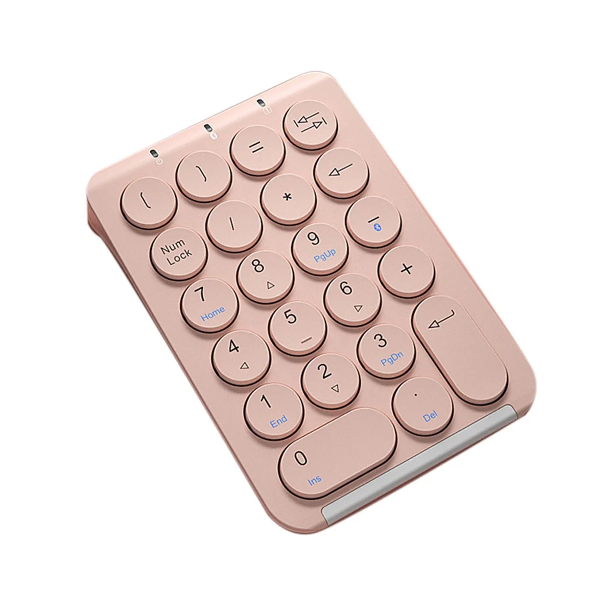 

Wireless Number Pad Bluetooth Numeric Keypad Round Keycaps Numpad 22 Keys Rechargeable Number Keyboard(Pink)