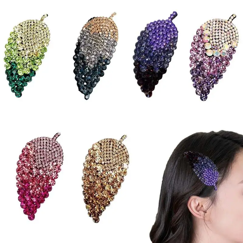 

Leaf Hair Clips Crystal Barrette Hair Clip Wedding Hair Clip Leaves 6PCS Snap Hair Barrettes For Women Fashion Hair Accessories