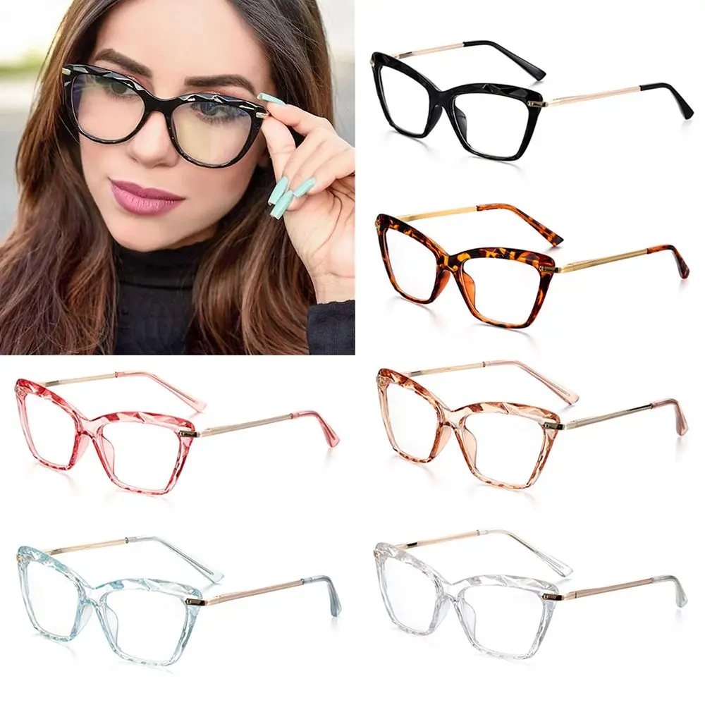 

Eyeglasses Transparent Square Glasses Frame Women's Eyeglass Frame Faceted Crystal Eyeglasses Cat Eye Glasses Frame