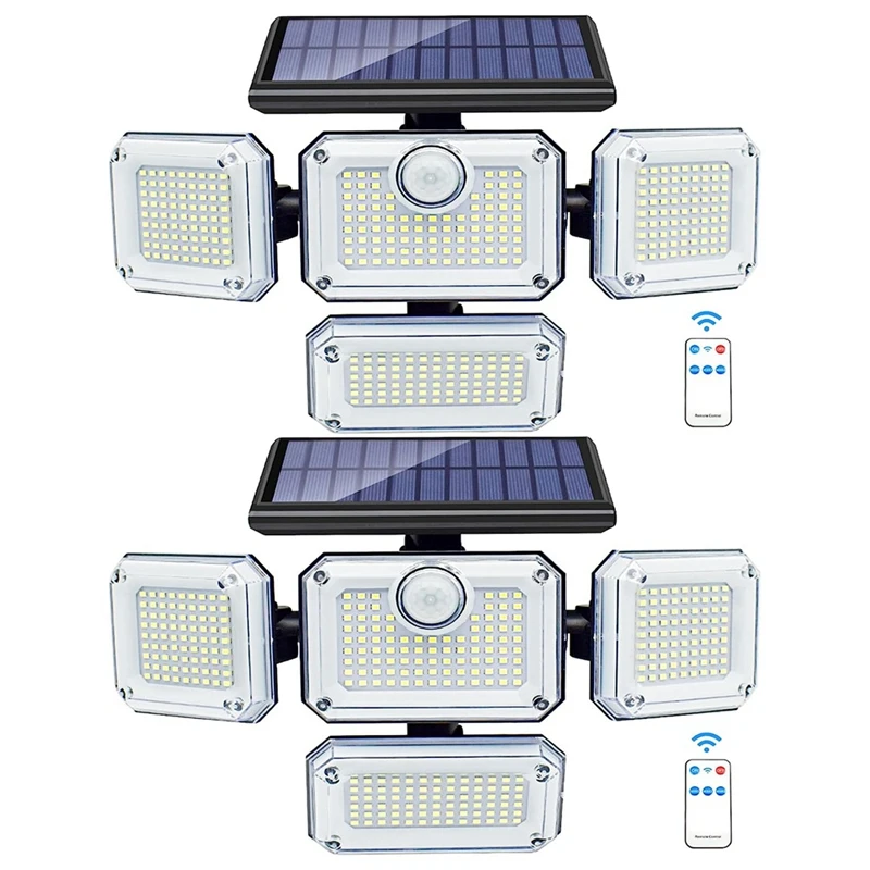 

Solar Lights Outdoor Motion Sensor 333 LED Flood Lights, Solar Powered Security Lights Outside With 2 Remote Controls