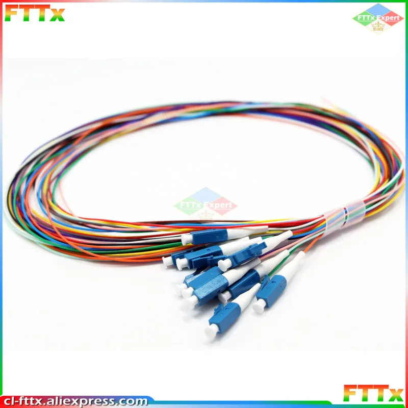 10 Lots 12 Pieces/lot 120 Cables Totally 1m/3.28ft 9/125 0.9mm LC/UPC Single Mode Color Fiber Optic Pigtails Patch Cables