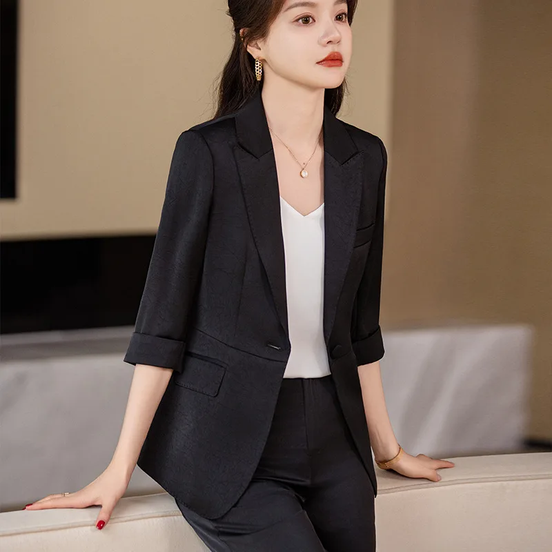 Женский Атласный Костюм из розового ацетата новинка Летний Тонкий Повседневный