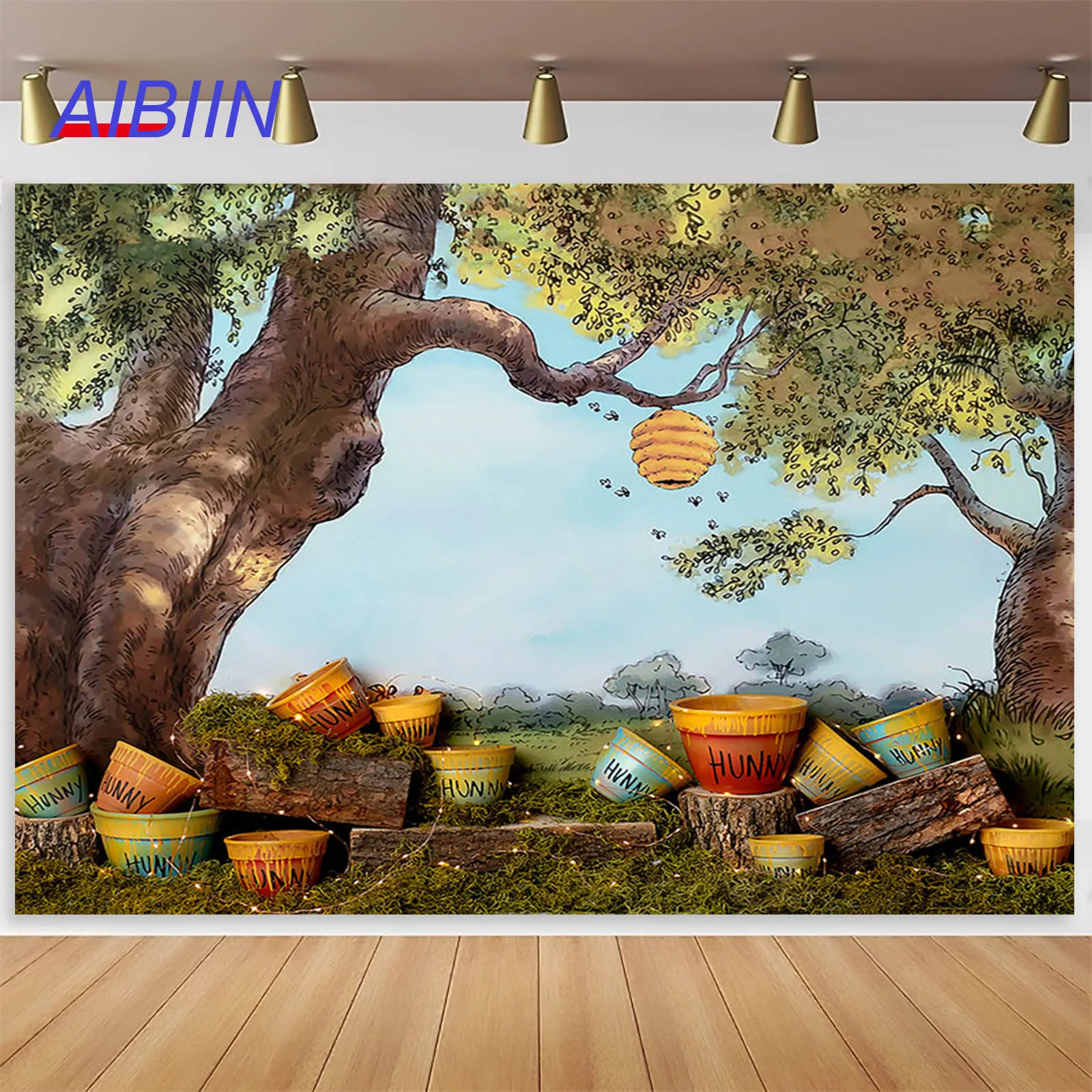 Фон для фотосъемки с изображением охотничьей пчелы и дерева медный фон душа